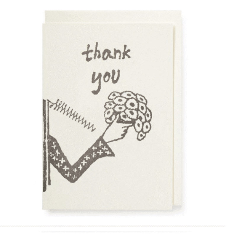 Archivist Thank You Flowers Notelet